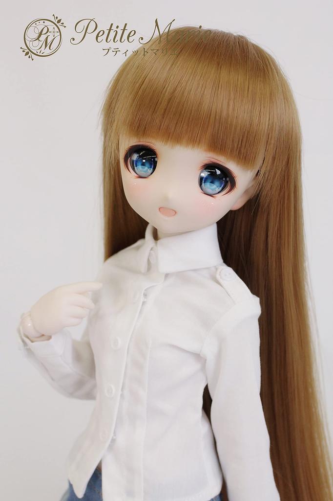 [Petite Marie] 13 MDD MSD Compatible Long-Sleeved Shirt with Shoulder Straps, Plain White, for 40cm Dolls (BJD) Doll Clothes [Petite Marie] [No.0094]