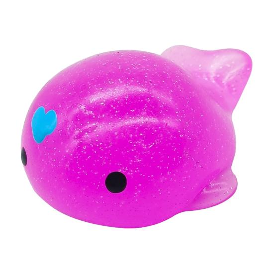 Mini Glitzer Tier Quetschspielzeug Wal Igel Delfin Krabbe Kaninchen Knetspielzeug Angstlinderung