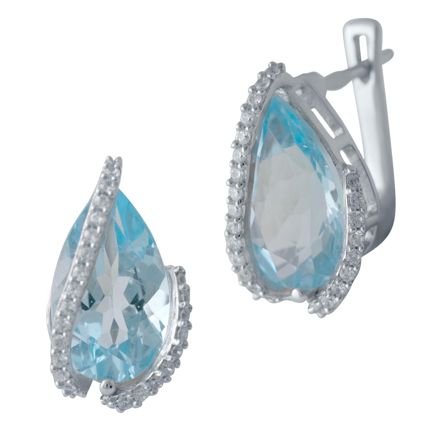 

Срібна каблучка з натуральним топазом 10.9ct (2042594) небо синє світло кольору