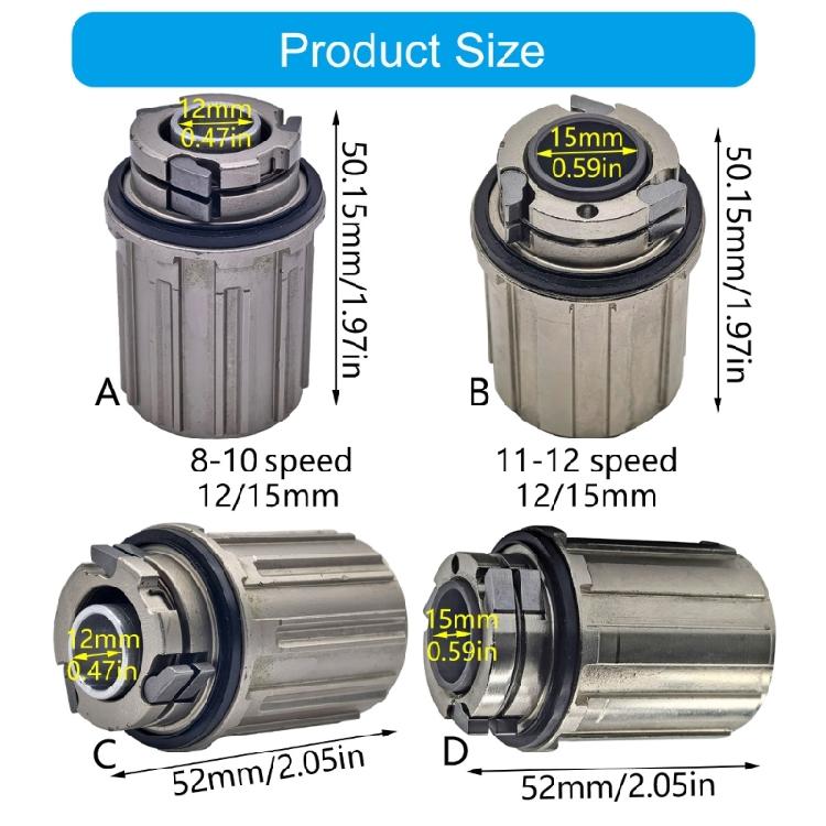 Steel Bicycles Freehub Body 50 52mm Height For Electric Cycling Systems Electric Bike Freehub Body 8-12 Speed Support