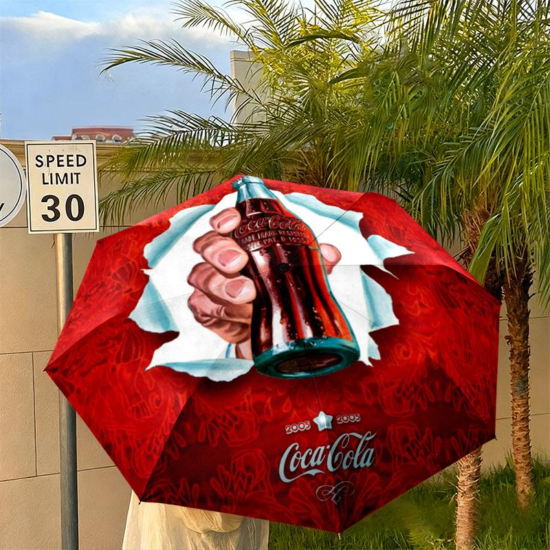 Christmas Gift Halloween Theme Bear Truck Coca Cola umbrella is suitable for all seasons, including home travel and outdoor activities Y26