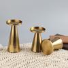 3PCS/SET Wrought Iron Nordic Golden Candle Holder Cone-shaped Scented Candles Pillar  Wedding