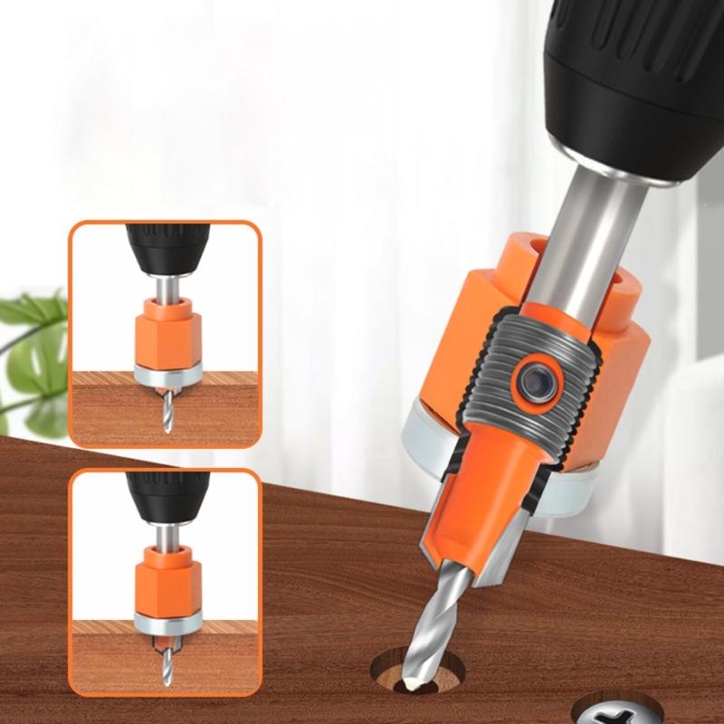 5/6Pcs Countersink Drill Bit Woodworking Counterbore Hole Drill Bits Countersink Bit Depth Adjustable Drill Drilling