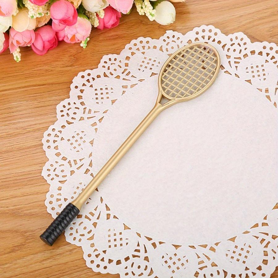 10pcs 0.5mm creative tennis racket shape gel pen cute stationery badminton racket water pen office signature pen
