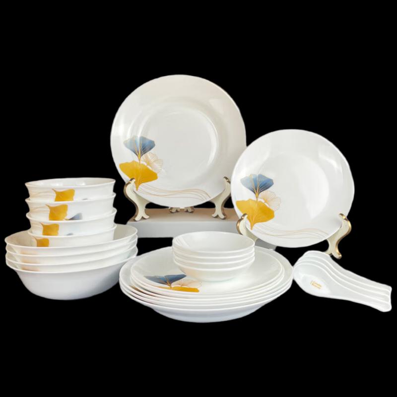 

Corelle Iced Elegant Golden Ginkgo 24-Piece Dinnerware Set