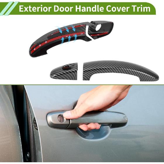 Exterior Door Handle Cover Trim for Ford Focus Kuga Escape 2012-2018 Door Handle Cover Carbon Fiber Black ABS 1 Set
