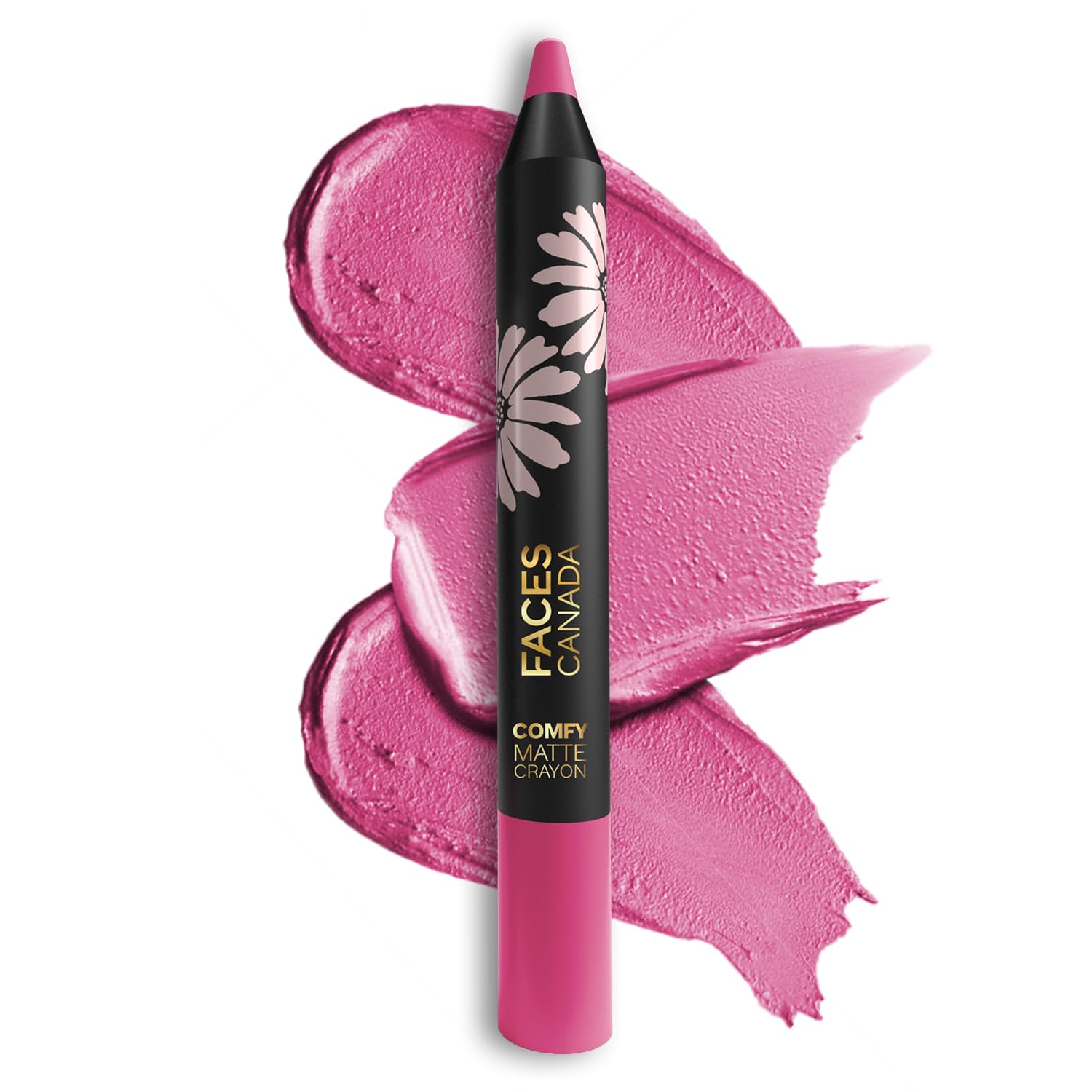

FACESCANADA Comfy Matte Lip Crayon - Pink Me Up 08, 2.8g | 8HR Long Stay | No Dryness | Luxurious Matte Texture | Intense Color in 1 Stroke | Hyd