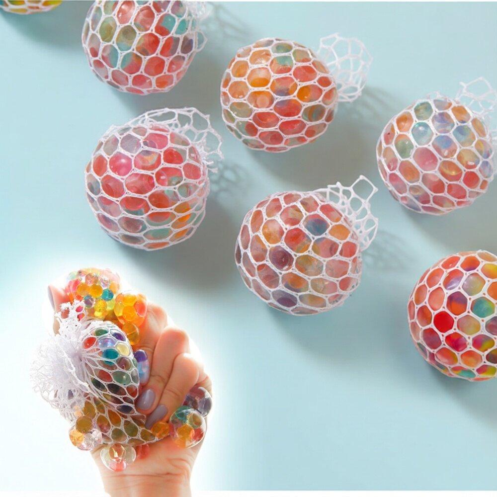 Bai Fen Bai Toys 6Cm Rainbow Bead Stress Relief Squeeze Ball Tpr Soft Decompression Ball Venting Balls Grape Ball Relaxation Toy For Adults
