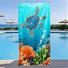 Gemstone Ocean Turtle Style Turquoise Seawater Diamond Shell Turtle Coral Bubble Print Quick Dry Beach Towel