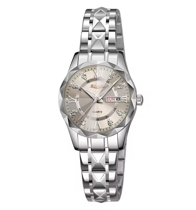 SKMEI 9369 Hochwertige Beliebte Luxus-Uhr Edelstahl-Anhänger Analog Wasserdicht Business Klassisch Quarz Paar-Armbanduhr