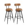 VASAGLE EKHO Collection - Bar Stools Set of 2 Swivel Bar Stools with Backrest Faux Leather with Stitching Mid-Century Modern Style 76cm Tall Kitchen