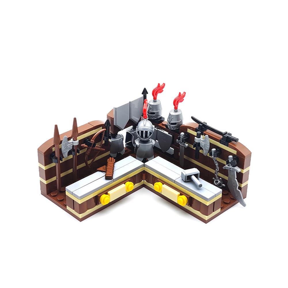 Medieval Armor & Equipment Store Building Blocks Set MOC Knight Soldier Accessories