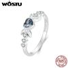 WOSTU 925 Silver Heart Mystic Topaz Promise Ring For Moon Style Shiny Zircon Band Rings Party Jewelry Gift for Family