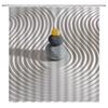 Stones And White Lotus In Water Shower Curtain Zen Spa White Bathroom Waterproof Extra Long Polyester Fabric For Bathtub Decor