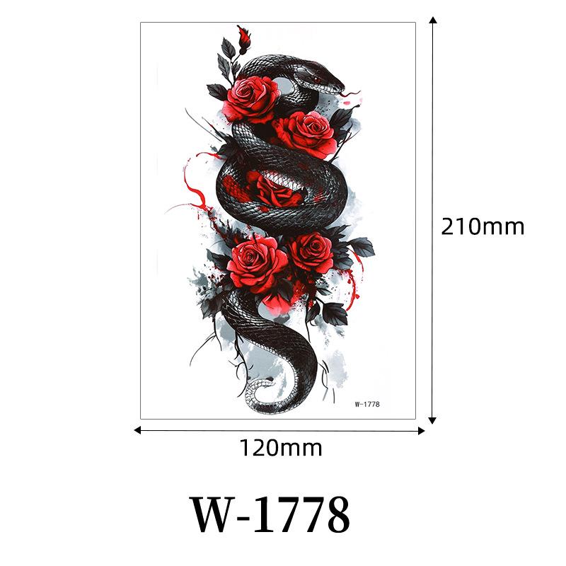

Dark Black Rose Tattoo Sticker: Long-Lasting, Waterproof, Full/Half Arm Design 12*21cm (sheet only)