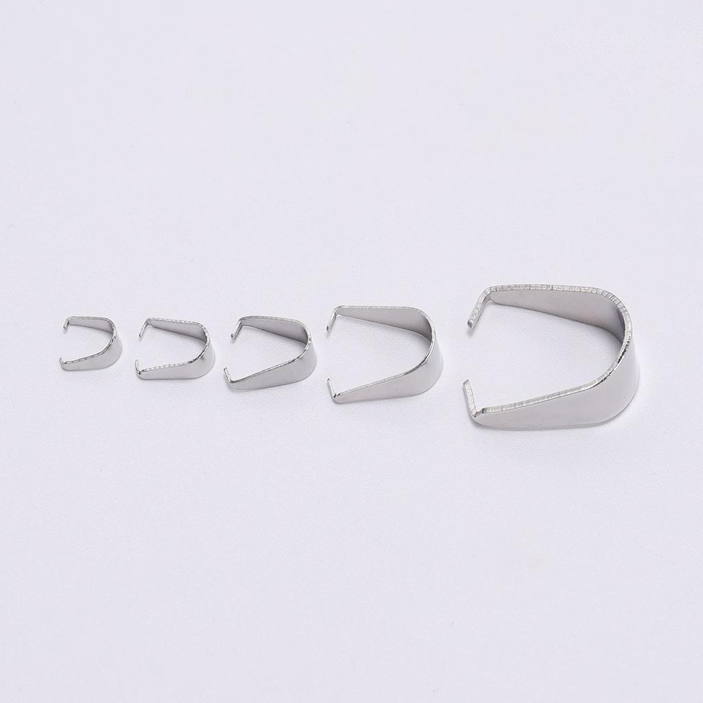 50-100Pcs Stainless Steel Pendant Clasps Hook Clips Bails Bail Bead Necklace Pendants Connectors For Jewelry Making Findings DIY