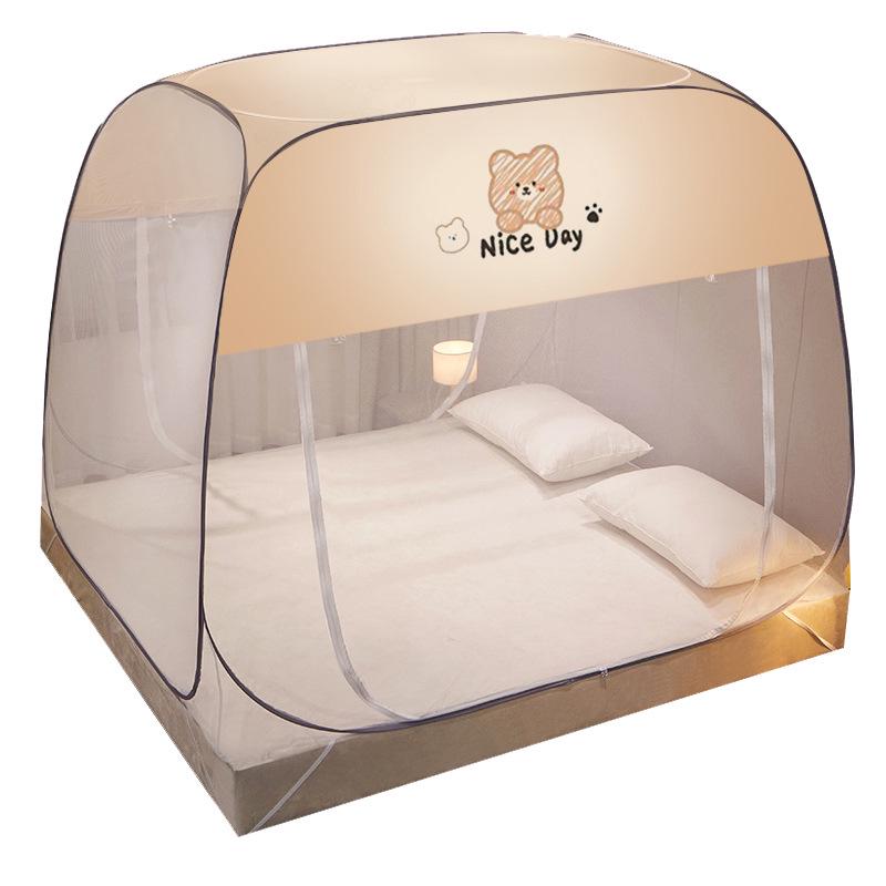 Mongolian Yurt Mosquito Net: Foldable, Double Door, Dustproof, for 1.8m or 1.5m Beds, with Free Installation