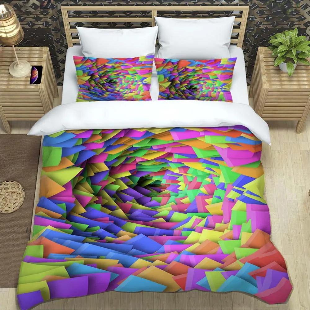 3D abstract modern geometric minimalist printed bedding Queen bedding set Soft and comfortable Customized King size bedding set