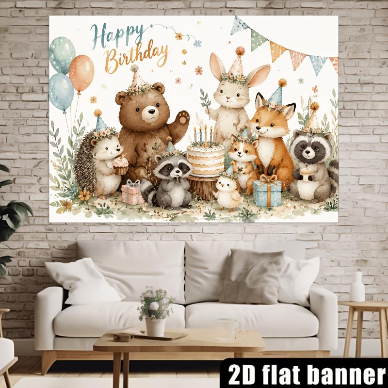 1Pcs Forest Animal Birthday Theme Decoration Background Backdrop For Photo Studio Photo Booth Party