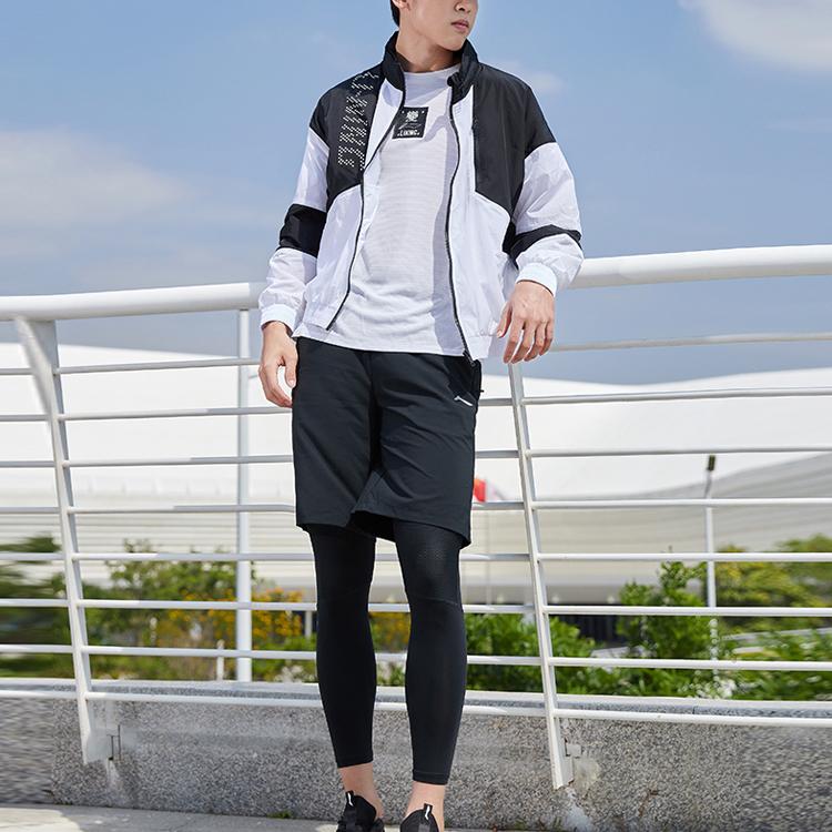 Li Ning Tréninková série Volný střih Barevný blok Bunda s kapucí Pánské bundy AFDQ817-1