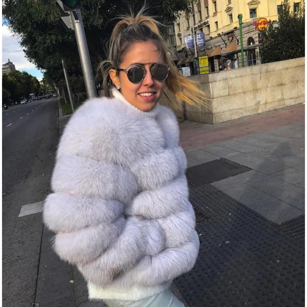 VAYLA Damenmode Kunstpelzmantel Super Heiß Herbst Winter Damen Kurze Kunstfuchs Fell Flauschige Jacke Hohe Qualität Top Damen Pelzmäntel