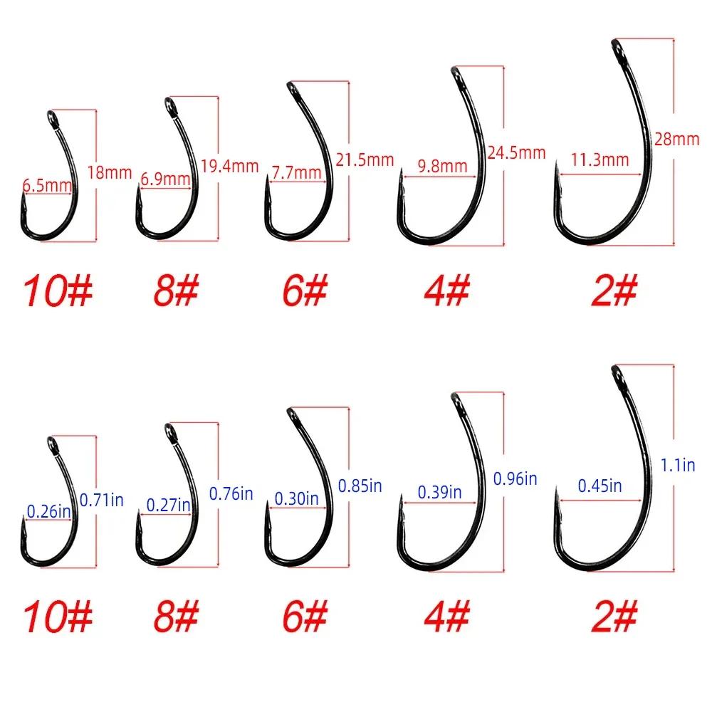 Carp Fishing Hook Coating Barbless Non-barb Fishhooks High Carbon Steel 8004 500pcs in Bulk Package