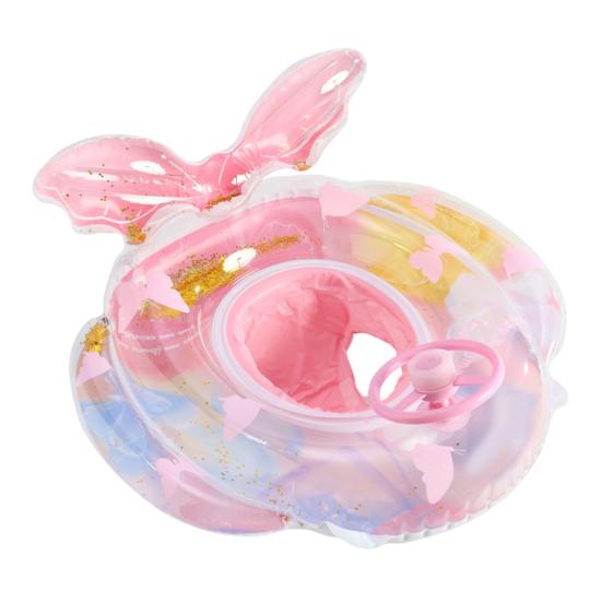 Mermaid Pool Float Mermaid Tail Shaped Inflatable Swimming Ring with Seat Infant Pool Floaties for Baby Girls Boys Toddlers