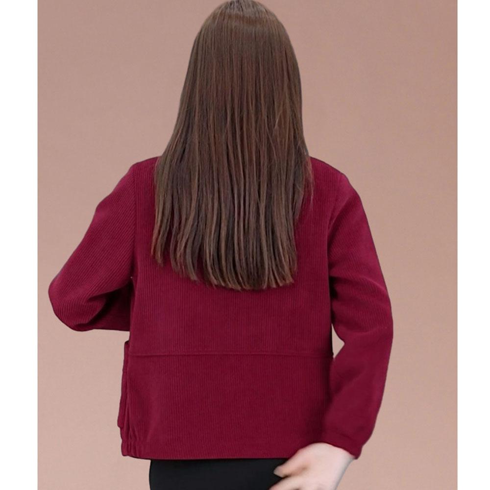 Damen Cordjacke Kurz Herbst Winter Neu Plüsch Verdicken Warme Mäntel Mittelalterliche Mutter Lässig Reißverschluss Oberbekleidung Wild Tops 5XL