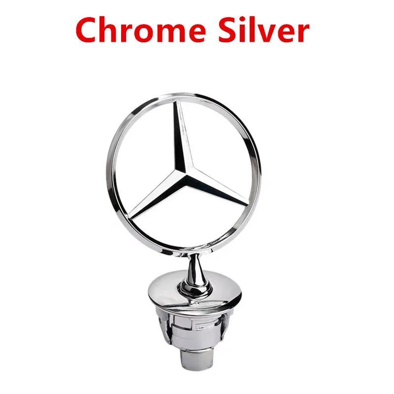 vkhzm9 2025 Hot Star Bonnet Chrome Badge 44mm Car Front Hood Emblem Logo For Mercedes Benz C E S Class W204 W205 W211 W212 W213 W220 W2