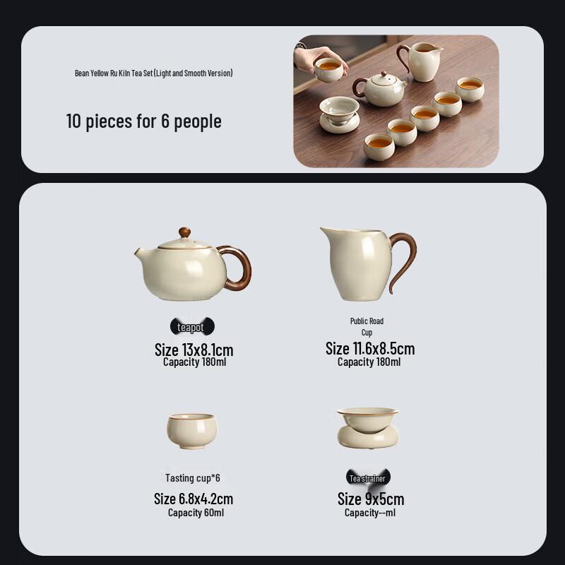 Shangyanfang Ru Kiln Ceramic Kung Fu Tea Set