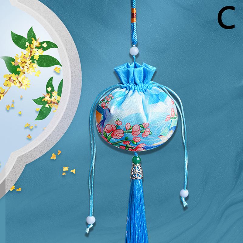 1 PCS Portable Chinese Style Sachet Creative Flower Pattern Car Ornaments Simple Antique Embroidery Bag