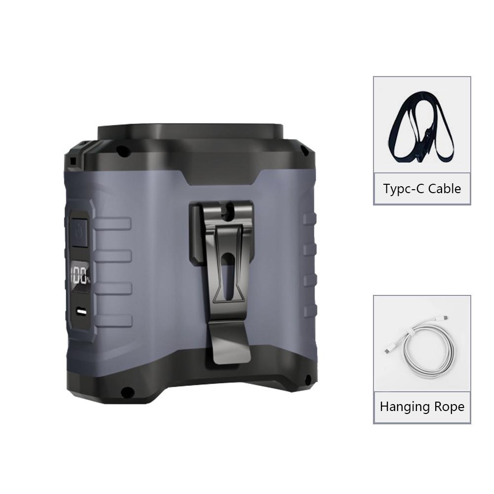 

10000Mah Waist Clip Fan Portable Mini Fan Outdoor Hanging Fan With Power Bank USB Rechargeable Wireless Waist Fan For Sport Work серый