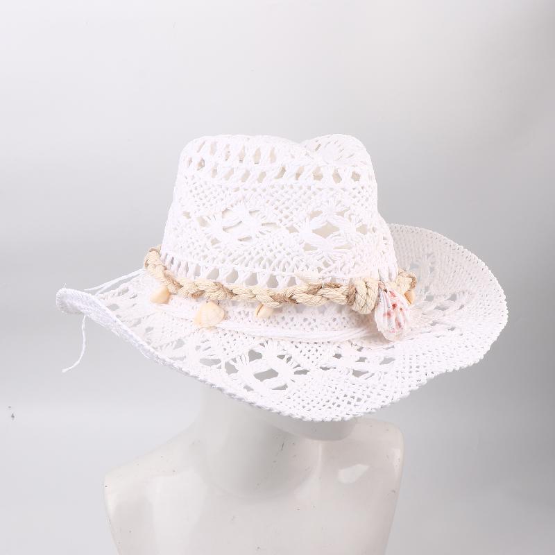 Vintage Western Cowboy Sun Hat Men Women Straw Hat Outdoor Travel Ethnic Style Gift Uv Protection Cap Chapeau Beach Hat