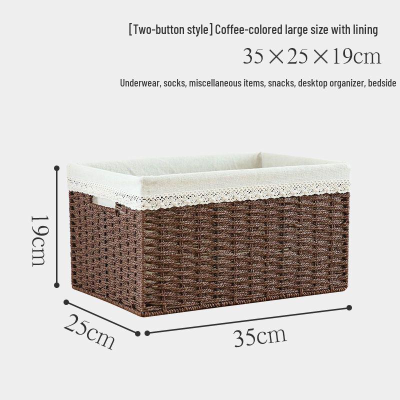 Japanese Style Large Rattan Storage Basket for Clothes, Toys, and Snacks