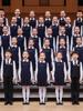 Children's Patriotic Choir Costumes - Boys & Girls Blue Outfits with Red Scarf for Recitation Competitions