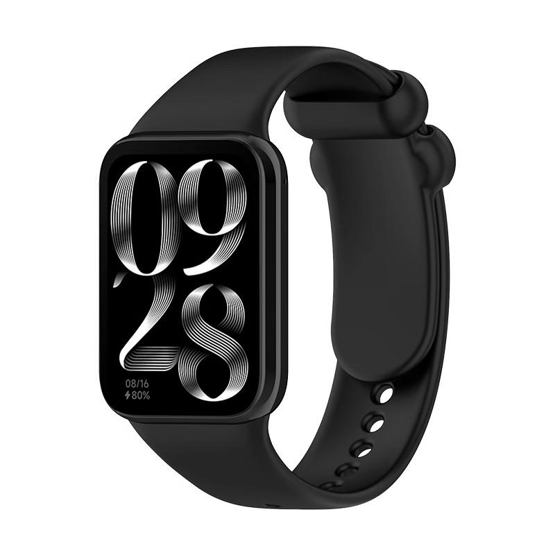 

Спортивный силиконовый ремешок для Xiaomi Band 9 Pro Miband 8Pro Мягкий ТПУ браслет-заменитель Дружелюбный к коже Correa чёрный