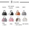 Shoulder Crossbody PU Heart Look [SHARE ITEMS] Women's Bag, Bag, Handbag, 2-Way, Leather, Design, Bi-color, High-End (Off-White)
