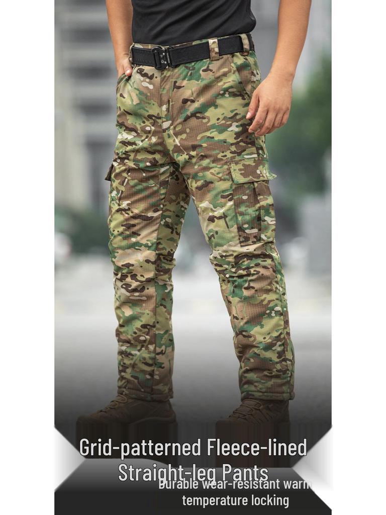 Winter Tactical Men's Camouflage Pants - Warm, Waterproof, Windproof, Wear-Resistant, Straight Leg Cotton Assault Pants