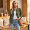 Cardigan da Donna a Manica Lunga con Collo a Revers, Top Versatile Colorato Slim Fit per l'Uso Quotidiano