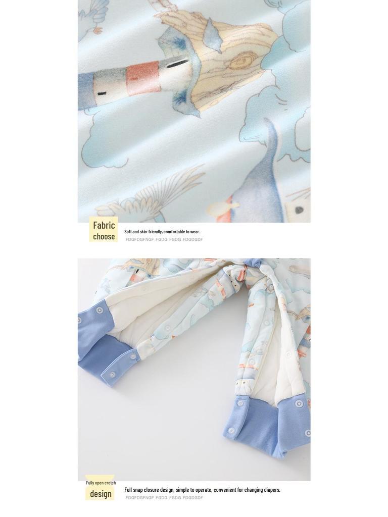 Quilted Unisex Infant & Toddler Sleeping Bag - Autumn/Winter, Anti-Kick, Anti-Startle, Down Protein Cotton, Temperature-Regulating.