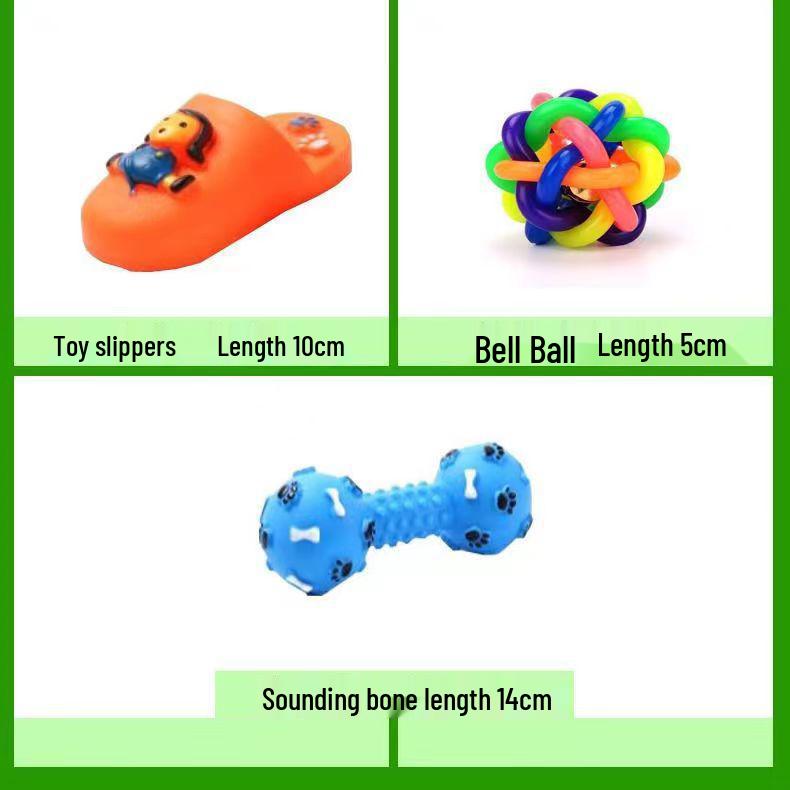 Durable Dog Flying Disc, Ball, Rope, and Carrot Teething Toy Set for Puppies.