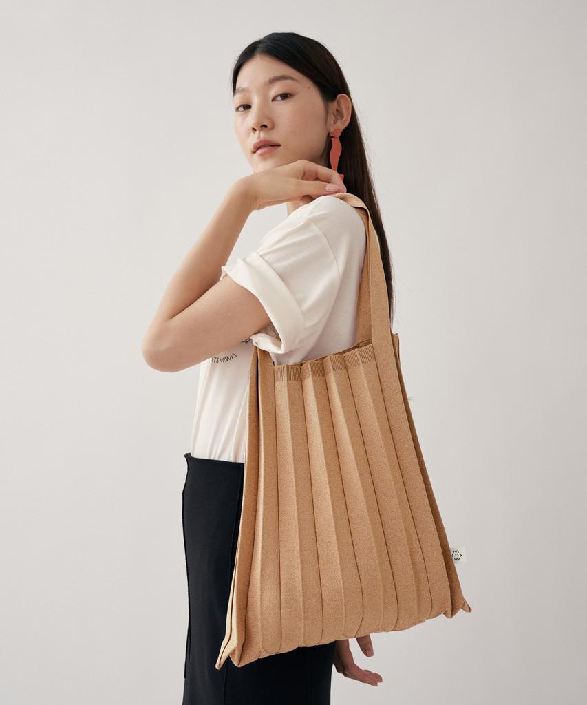 Pleatsmama Shoulder Bag Glitter Gold
