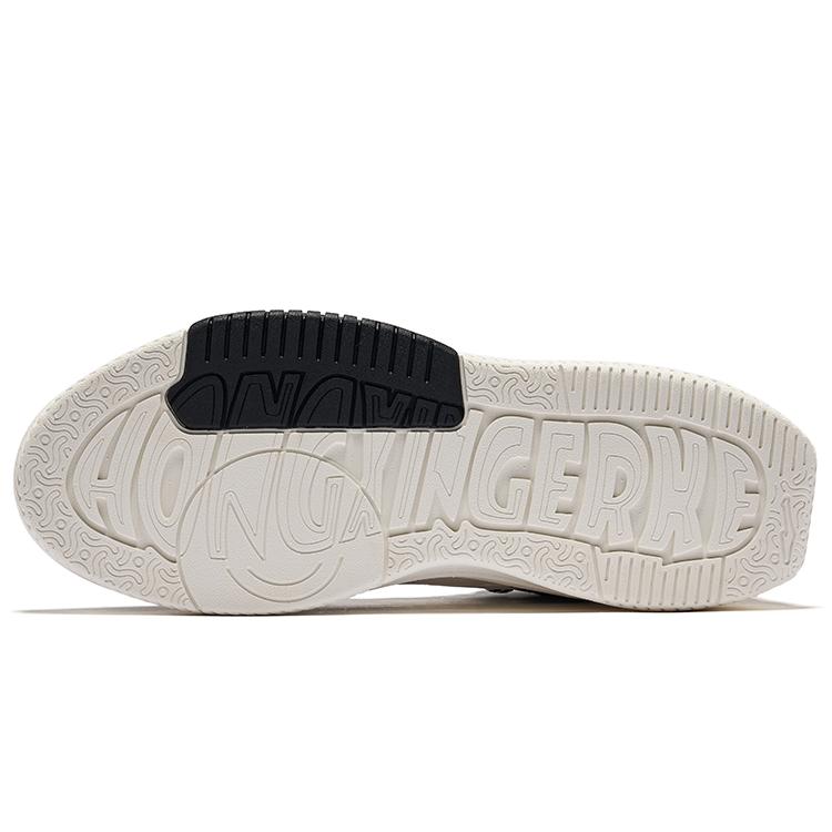 Erke Qingtian 2.0 Retro Comfortable Slip-Resistant Lightweight High-Top Sneakers Men sneakers Micro-Crystal-White True-Black 51124401223-003