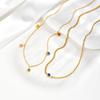 Collana in Acciaio Inossidabile Pietra Naturale Pietra Preziosa Colorata Collane a Stazione Gioielli Impermeabili da Donna