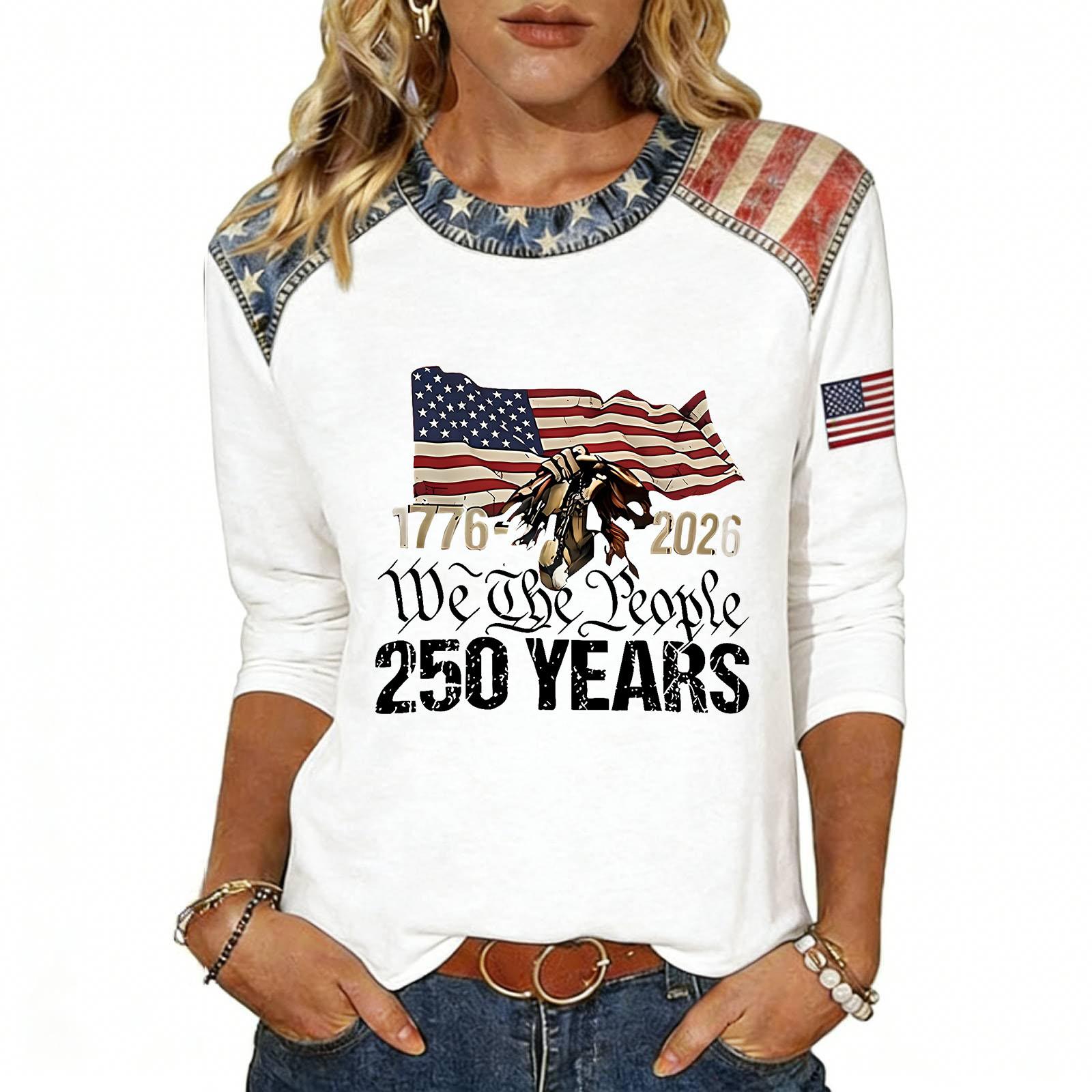 

Women s Fashion Casual Independence Day Print Top XL
