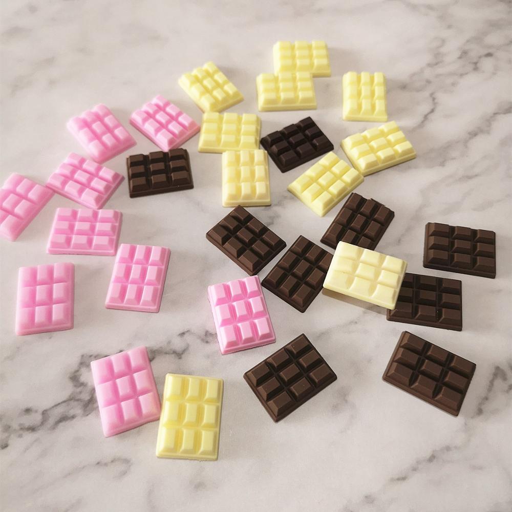 10 stücke 23*16mm Mix Schokolade Polymer Schleim Box Spielzeug Für Kinder Charms Modellierung Ton DIY Kit Zubehör Kinder