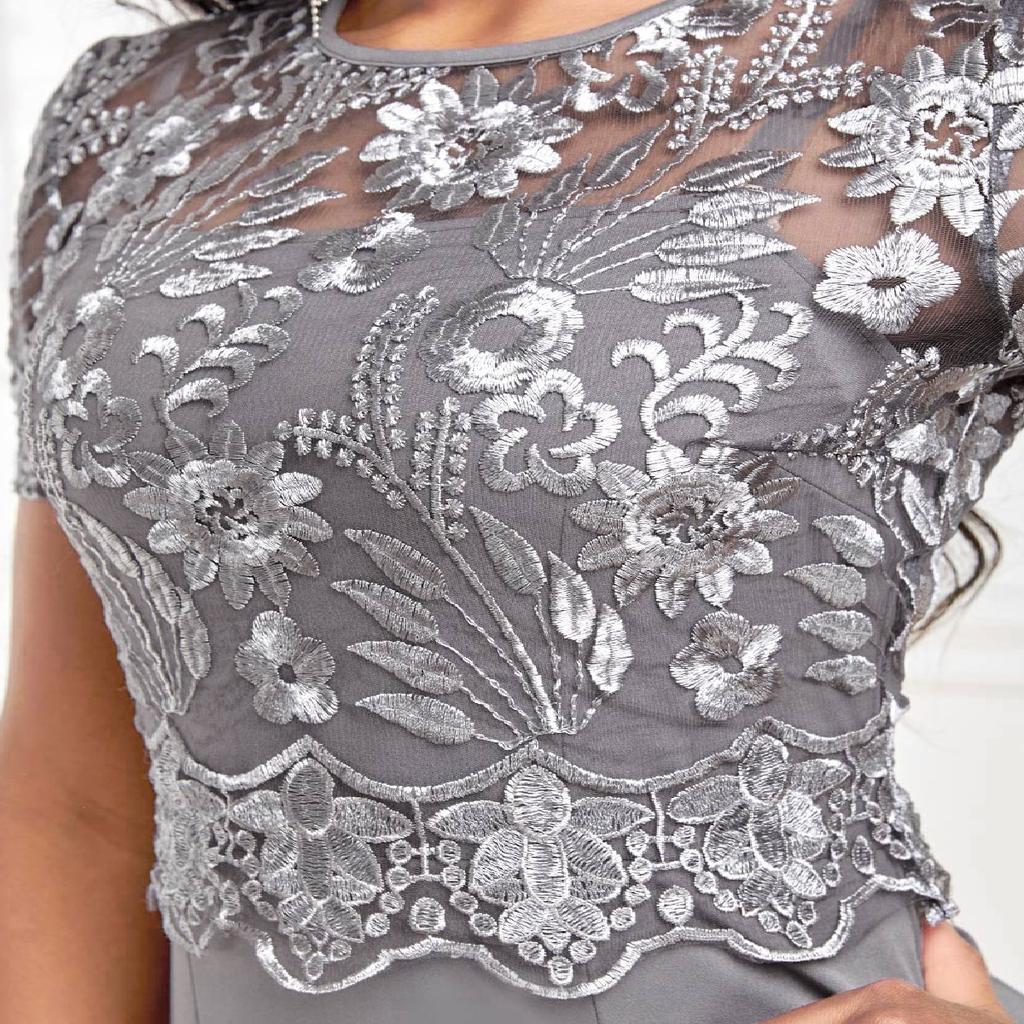 IHUASU Vyšívané patchworkové šaty větší velikosti na zeštíhlení