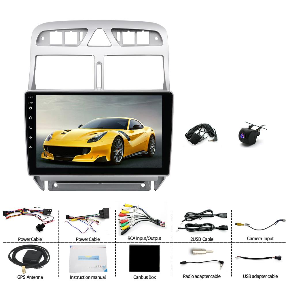 9 Inch Car Player Android 15 Car Stereo Radio RDS Fit for Carplay Android Auto WiFi 2G+64GB Navi AHD for Peugeot 307 2002-2013