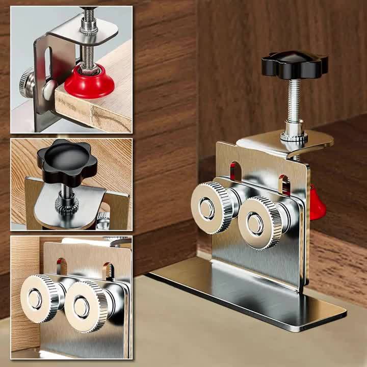 1pc of Stainless Steel Cabinet Door Installation Fixture-Adjustable Height Tool,with Powerful Clamping Function,Can Accurately Adjust The Installation