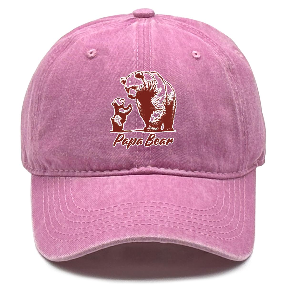 

Papa Bear Brown Bear Print Snapback Sun Hat, Father s Day Mesh Hat Distressed Adjustable Buckle Vintage-Inspired Fashion Adjustable Baseball Hat as the picture розовый